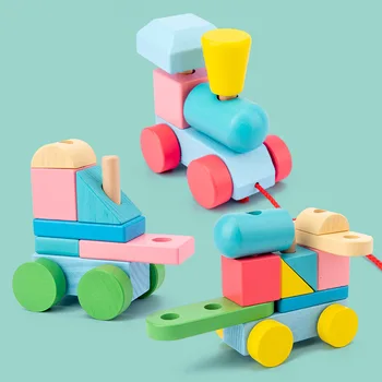 Mediniai Vaikų Spalvinga Išardymas ir Surinkimas Blokai Vaikų Loginį Mąstymą Ankstyvojo Ugdymo Švietimo Žaislai