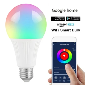 WIFI Smart LED Lemputė E27 E26 B22 Bluetooth/ WiFi link10W Pritemdomi Programėlė Balsas Kontrolės Alexa 