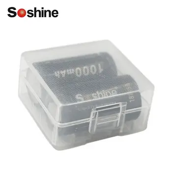 2VNT/komplektas Soshine 18350 baterijos 1000mAh 3.7 V, Li-ion Akumuliatoriai + baterija, apsauginiai saugojimo dėžutė Aukštos Kokybės