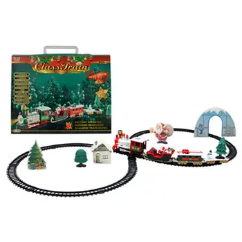 Kalėdų Elektros Geležinkelių Automobilinio Traukinio Žaislų Vaikų Elektros Žaislas Geležinkelio Traukinių sąstatų Lenktynių Kelių Transporto Pastato Žaislai