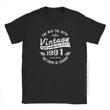 Vyras Marškinėliai Derliaus 1991 28-ąjį Gimtadienį T-Shirt Dovana Vyrams Nuostabus Trumpas Rankovėmis Marškinėliai, Drabužiai Grynos Medvilnės Unikalus