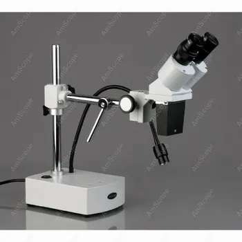 Žiūronų Boom Arm Stereo Mikroskopas--AmScope Prekių 5X-10X Žiūronų Boom Arm Stereo Mikroskopas su LED Light Gooseneck