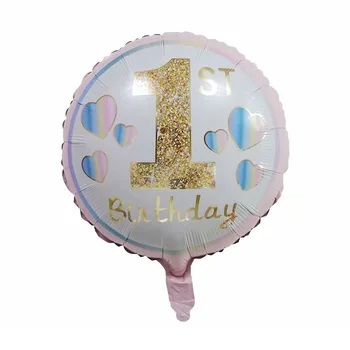 10vnt 18inch su Gimtadieniu Folija balionai šešiakampis Turas Helio balionas Gimtadienio dekoracijos Vaikams, žaislai, Kūdikių Dušas Prekes