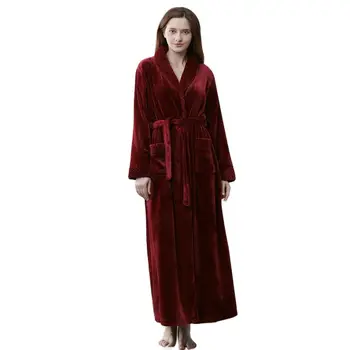 Moterų nightgowns sleepwear rūbeliai Chalatas rudens ir žiemos pižama sutirštės, pailgėjo flanelė Ponios Femme moteris 2020 m.