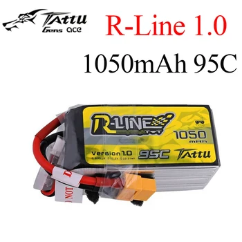 Tattu R-Line 1050mAh 95C 6S1P Lipo Baterija su XT60 Kištukas RC FPV Lenktynių Drone Quadcopter