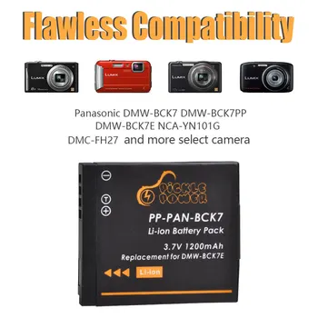 NT-BCK7PP NKI-YN101G BCK7 BCK7E Baterija ir LCD Dual USB Kroviklis skirtas Panasonic Lumix DMC-5BP DMC-FP7 DMC-FH2 DMC-FH5 FH24.