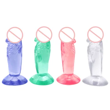 Realus spalvotų dildo su dvigubo siurbimo taurės erotika želė dildo sekso žaislas, skirtas moterų dildo 