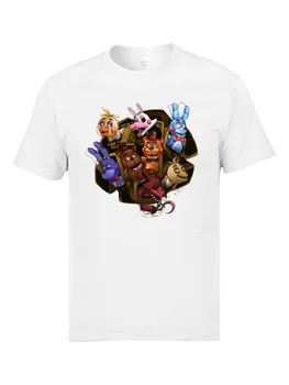 Penkios Naktys Freddys Vaizdo Žaidimų T Shirts Juokinga Dizaino Studentas Viršūnes Tees Vasaros/Rudens Įgulos Kaklo Medvilnės Audinio Drabužiai