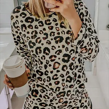 Moterų Pižama Nustatyti Naują Atsitiktinis Leopardas Spausdinti Homewear Moteriškos Pižamos, Šortai Kelnės Sleepwear Namų Kostiumas Moteriška Pižama, 2-piece Set