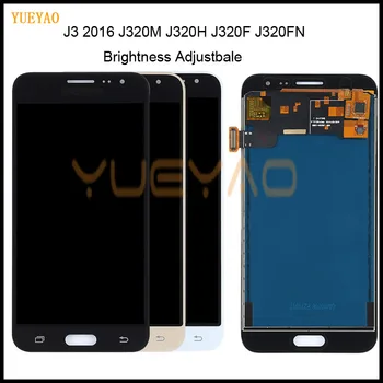 J320 Padarinių Samsung Galaxy j3 skyrius 2016 Ekranas J320 J320F J320M J320Y LCD Jutiklinis Ekranas skaitmeninis keitiklis Ekrano Surinkimo Dalys