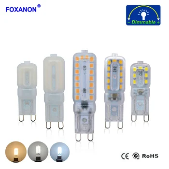 Foxanon 10vnt/daug G9 Lampada LED 5W 9W 7W AC 110V, 220V SMD2835 LED Lemputė Mini Žvakių Šviesos Šviestuvo Lemputės, Namų Apšvietimas