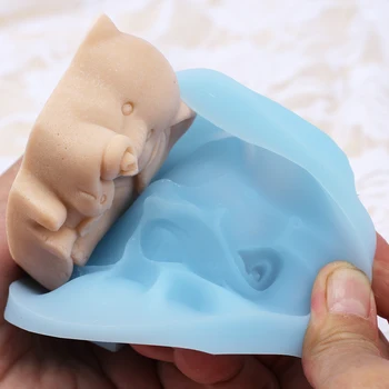 3D Silikono Muilo Pelėsių Dramblys Motinos ir Vaiko Rankų darbo Muilas Formavimo Pelėsių