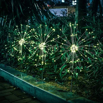 90LEDs Pasakų Šviesos diodų (LED Saulės Fejerverkų Lauko Žemės Žibintai Veją Kalėdų Dekoro Kalėdos Šalies Namų, Atostogų Apdaila