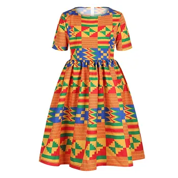 Dashiki Afrikos Vaikai, Mergaitės Suknelė Vasaros 2020 Trumpas Rankovės Vaikų Suknelės Skraiste Filė Tradiciniai Spausdinti Mergina Drabužius Vestido