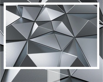 Beibehang užsakymą 3d Tapetai kambarį miegamojo Tapetai, freskos 3D abstrakčių geometrinių pilkos spalvos trikampiai fone 3d tapetai