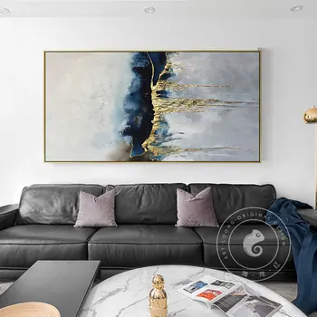 Mados Plakatas ir Drobės Tapybos Laiko Upės ant Sniego Kalnų Sienos Nuotraukas Gyvenimo Kambario, Miegamasis ir Praėjimų Art Deco Home