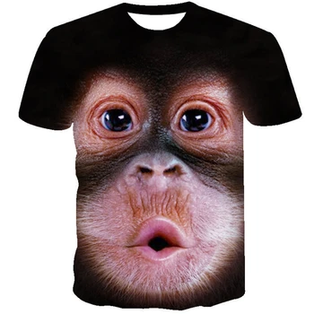 Vasaros Berniukai Orangutan T-shirt 3D Kūdikių Mergaičių Streetwear Vaikams, Vaikų Drabužiai, Kūdikių Juokingas Mielas Marškinėlius Gimtadienis Kostiumas