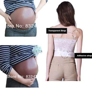 1500g 4~5 mėnesį netikrą nėščios pilvo juoda lipnia silikono pilvą