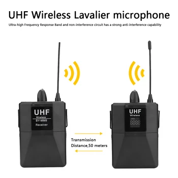 20 Kanalų UHF Belaidžio Lavalier Microphone Sistema su Kišeniniai Atvartas Stiliaus Mic Interviu Telefono Kamera
