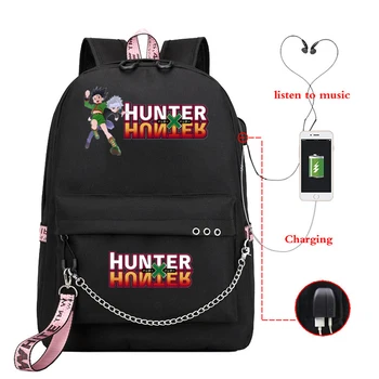 Anime Hunter X Hunter Kuprinė HunterXHunter Kuprinės Paauglių Vyrai Moterys Mokyklos Maišą USB Didelės Vidurinės Mokyklos Kokybės Mochilas