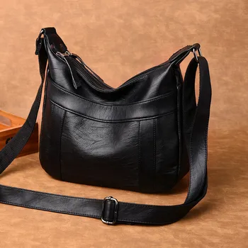 2019 Paprasta Stiliaus Minkštos Odos Rankinė Moterims Krepšiai Dizaineris Ponios rankinės Moterų Crossbody Messenger Bag Mamos bolsa feminina