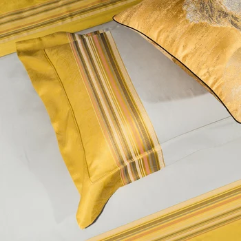 Prabangus Aukso Siūlų Dažų, Patalynė, Patalynės Komplektas 1000TC Egipto Medvilnės Antklode Padengti Plokščias Lapas pagalvių Užvalkalai