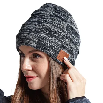 Karšta, Žiemą Šiltas Mados Megzti Skrybėlę Vėjo Beanie Kepurė Galvos Apdangalai, Bluetooth V5.0 Nuimamas Stereo Muzikos Bevielės Ausinės