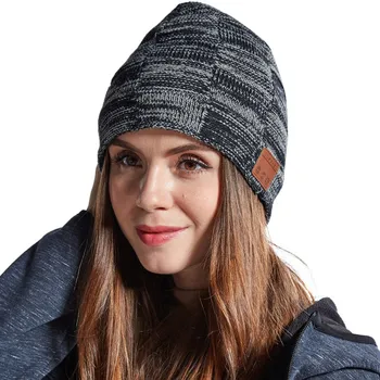 Karšta, Žiemą Šiltas Mados Megzti Skrybėlę Vėjo Beanie Kepurė Galvos Apdangalai, Bluetooth V5.0 Nuimamas Stereo Muzikos Bevielės Ausinės
