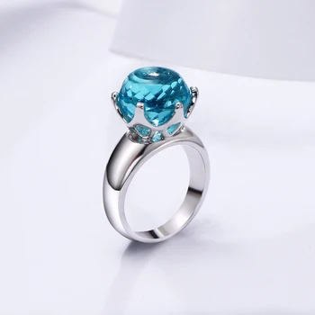 Naujas Romantiškas Mėlyni Žiedai moterims vario medžiagos Žiedas laimingų naujųjų metų šaliai žiedas bižuterijos Nemokamas pristatymas