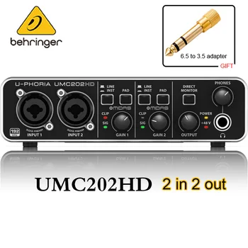 Originalus autentiškas BEHRINGER UMC202HD Elektrinė Gitara Gyvai Įrašyti Išorinių Garso Kortelių Profesinės USB Kompiuterio