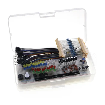 Elektronikos Pagrindinio Starter Kit su 830 Kaklaraištis-taškų Breadboard Kabelis Rezistorius, Kondensatorius LED Potenciometras Sandariklio