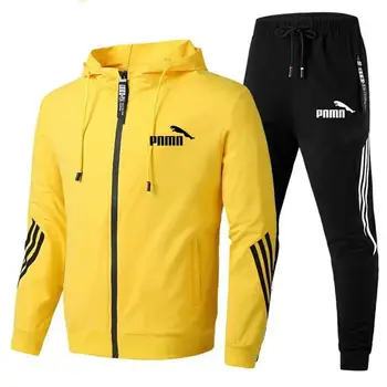 2021 naujas Mados Tracksuit vyriški Bėgimo Bateliai Sportinę aprangą iš Dviejų dalių, Storos Vilnos, Medvilnės Hoodie + Pants Vyriškos Sporto Kostiumas
