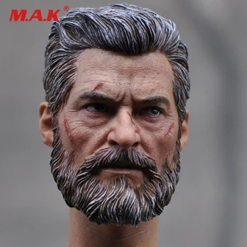 1/6 vyrų senas kietas žmogaus galva skulptūra su plaukų mūšio žalos galvos modelį, Hugh Jackman tinka 12