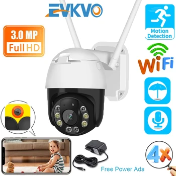 EVKVO Wireless IP Camera Dome 3MP Outdoor Dviejų krypčių Garso, VAIZDO Kamera, WiFi Saugumo Vaizdo Stebėjimo Vandeniui Pan/Tilt Fotoaparatas