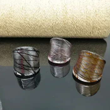Didmeninė 3Pcs Mix Spalva Lampwork Stiklo, Murano Žiedai 17-19mm Juostos Žiedas