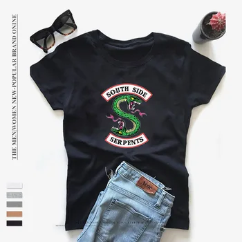 Vasaros Riverdale Marškinėliai Moterims Harajuku Gyvatė Spausdinti Mados Trumpas Rankovės Pietų Riverdale Žalčių Jughead Moterų Marškinėlius Viršūnės