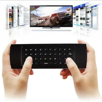 LED Apšvietimu Mini Belaidė Klaviatūra ir Nuotolinio Valdymo Android KODI TV Box PC Mini Klaviatūra Oro Pelė IR Nuotolinio Valdymo pultelio Plėstuvą