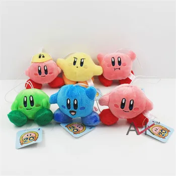 7cm 6pcs/Set Žvaigždė Kirby Pliušiniai Žaislai Mielas Keychain Kirby Mažas Pakabukas Lėlės Vaikams Dovanų