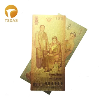 Namų Aksesuaras 100 Batas Spalvinga Aukso Banknotų Kolekcines, Tailandas Meno Suvenyrai, Namų Dekoro Ornamentą Dovanos