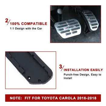 2vnt Nerūdijančio Plieno Automobilio Pedalą Apima Pedalai Nustatyti Toyota Corolla RAV4 2016 2017 2018 Automobilių Pedalo ir Dangtis Nustatyti Priedai neslidžia