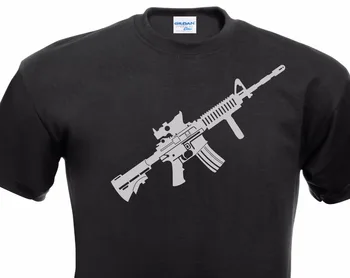 2018 Mados Grafinio dizaino T-Shirt M4 A1 Sturmgewehr Karabiner M16 kulkosvaidis Waffe Ginklas Mums Armycasual Homme Tee marškinėliai