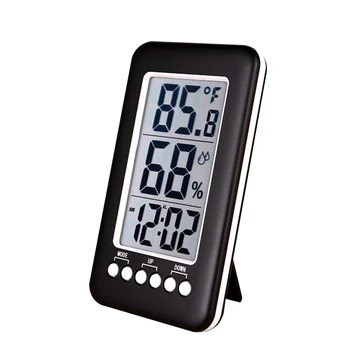 Namų ūkio LCD Skaitmeninis Temperatūros, oro Drėgmės Matuoklis Patalpų Termometras su Drėgmėmačiu Oro Stoties Laikrodis