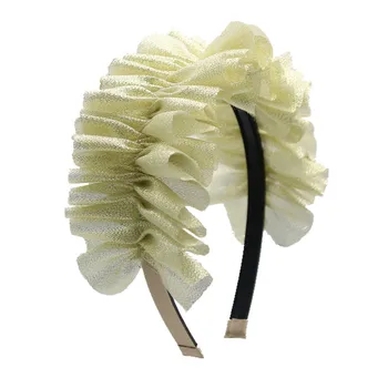 NAUJĄ pavasario mados elegantiškas fascinator šilko tiulio pynimas visa galva hairbands mergaičių mados lankelis