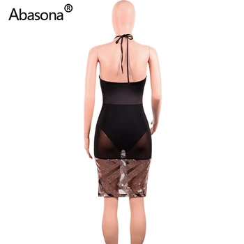 Abasona Bodycon Šalis Suknelės Moterims Vasaros Blizgučiais Naktinis Klubas Dėvėti Seksualus Akių Vien 2021 Backless Pasinerti V-Kaklo, Vestidos Moteris