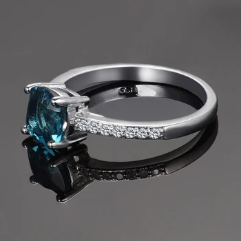 Pakabukai Moterų Vestuvių Žiedai Aukštos Kokybės Peacock Blue Akvamarinas Cirkonis Žiedas Šalies Dalyvavimą Papuošalai, Dovanos
