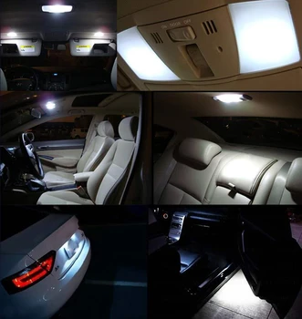 JGAUT 13pcs Balta 2002-2009 Canbus Automobilių, LED Lemputes, Interjero Paketą Rinkinys Au-di A8 arba S8 D3 Dome Licenciją plokštelės šviesos
