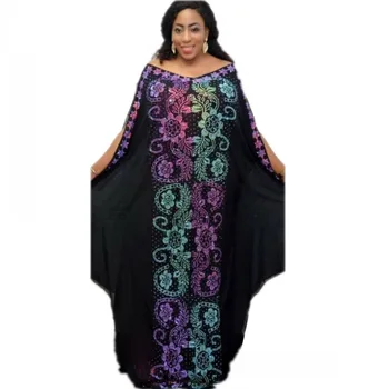 2 Dalių Komplektas Afrikos Suknelė Moterims Šifono Tiesiai Vasaros Suknelė Elegantiška, Spalvinga Diamond Vestidos Su Ilgai Elastinga Vidinė Dėvėti