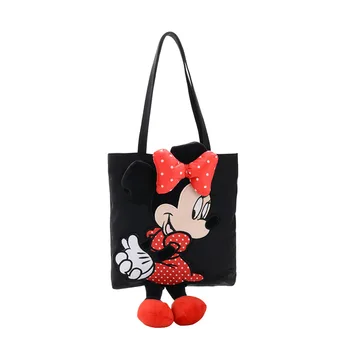 Disney Mickey mouse pečių maišą moterų 2019 naujas rankinės didelės talpos minkštas krepšys canves nešti pirkinių krepšys