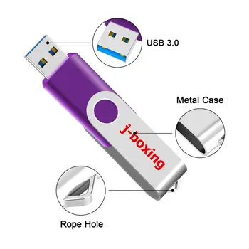 J-bokso 128GB USB 3.0 Flash 100MB/s Read, 30MB/s Rašymo, Didelės Spartos флешка usb Metalo Sukasi pendrive Zip Diskas Išorinis Diskas