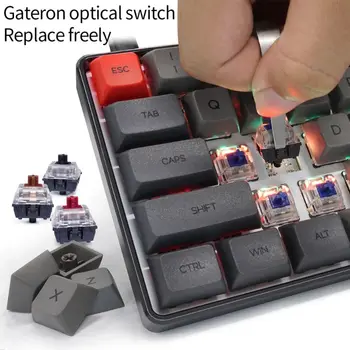 RGB LED Backlight Laidinio Mechaninė Klaviatūros Nešiojamų Kompaktinių Vandeniui Mini Žaidimų Klaviatūra 61 PBT Keycaps Gateron Switchs